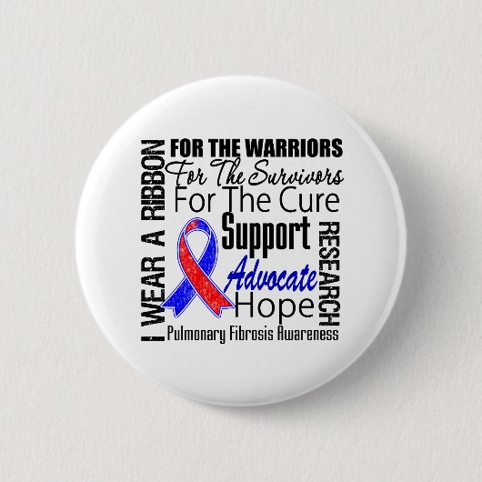 Badge Rond 5 Cm Fibrose pulmonaire Je porte un hommage au ruban (Devant)