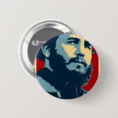 Badge Rond 5 Cm Fidel Castro - président cubain de révolution du (Devant & derrière)