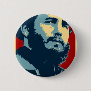 Badge Rond 5 Cm Fidel Castro - président cubain de révolution du
