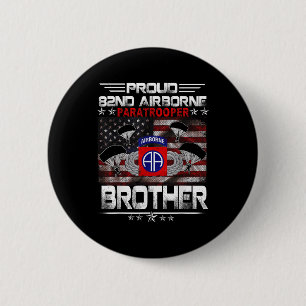 Badge Rond 5 Cm Fier 82e Parachutiste aéroporté Drapeau américain