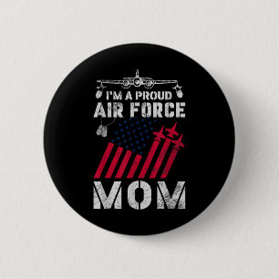 Badge Rond 5 Cm Fier Armée de l'air Maman Militaire Us Force aérie