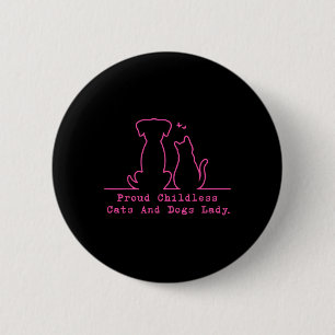 Badge Rond 5 Cm Fier Chats Et Chiens Sans Enfants Femme Vintage