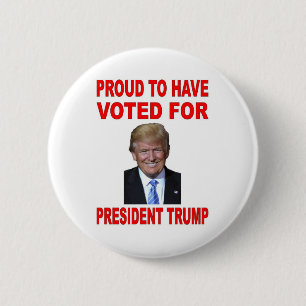 BADGE ROND 5 CM FIER D'AVOIR VOTÉ POUR LE PRÉSIDENT TRUMP