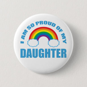 Badge Rond 5 Cm Fier de ma fille Gay pride Arc-en-ciel Parent
