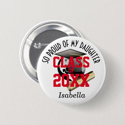 Badge Rond 5 Cm Fier de mon diplôme (Devant & derrière)