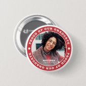 Badge Rond 5 Cm Fier de notre diplômé 20XX | Photo de diplôme (Devant & derrière)