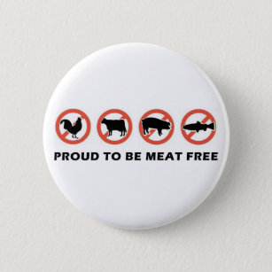 Badge Rond 5 Cm Fier d'être bouton végétarien libre de viande