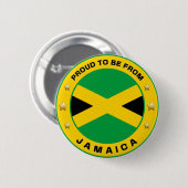 Badge Rond 5 Cm Fier D'Être De Jamaïque (Devant & derrière)
