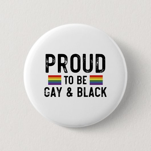 Badge Rond 5 Cm Fier D'Être Gay Et Noir (Devant)