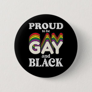 Badge Rond 5 Cm Fier d'être gay et noir Fierté LGBT