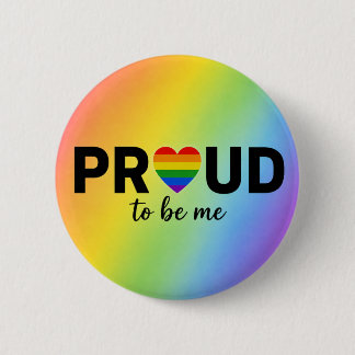 Badge Rond 5 Cm FIER D'être Moi Arc-en-ciel Mois des fiertés LGBTQ