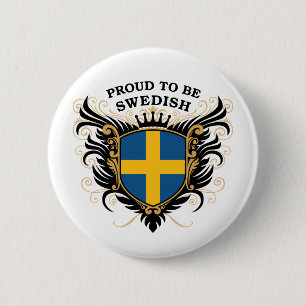 Badge Rond 5 Cm Fier d'être suédois