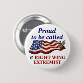 Badge Rond 5 Cm Fier d'être un extrémiste de droite (Devant & derrière)