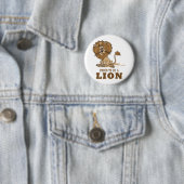 Badge Rond 5 Cm Fier d'être un lion (En situation)