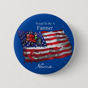 Badge Rond 5 Cm Fier drapeau paysan patriotique Thunder_Cove