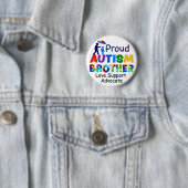 Badge Rond 5 Cm Fier frère de l'autisme (En situation)