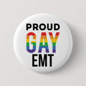 Badge Rond 5 Cm Fier Gay EMT Technicien Médicale d'urgence (Devant)