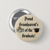 Badge Rond 5 Cm FIER GRANDS-PARENTS DU Bouton DIPLÔMÉ (Devant & derrière)