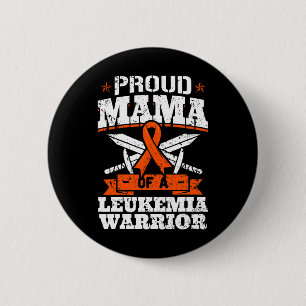 Badge Rond 5 Cm Fier Mama D'Une Leucémie Guerrier Mère Sensibilisa