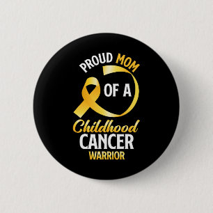 Badge Rond 5 Cm Fier Maman D'Une Enfance Cancer Guerrier Fille S