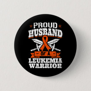 Badge Rond 5 Cm Fier Mari D'Une Leucémie Guerrier Sensibilisation 
