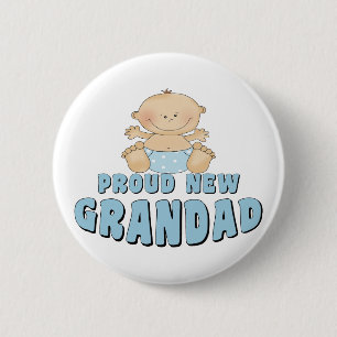 Badge Rond 5 Cm FIER NOUVEAU Grand-Père Garçon