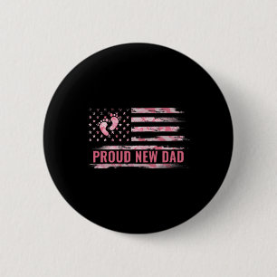 Badge Rond 5 Cm Fier Nouveau Papa Hommes Nouvelle Fille Par