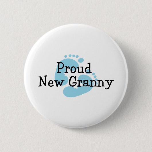 Badge Rond 5 Cm Fier nouvel empreintes de bébé mamie (Devant)