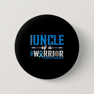 Badge Rond 5 Cm Fier Oncle D'un Guerrier T1d Ruban De Sensibilisat