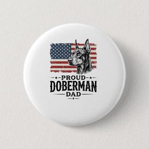 Badge Rond 5 Cm Fier papa Doberman Drapeau vintage vecteur de conc