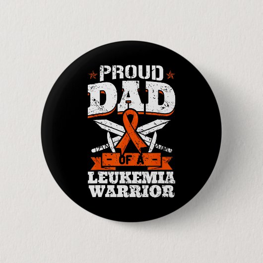 Badge Rond 5 Cm Fier Papa D'Une Leucémie Guerrier Daddy Awareness (Devant)