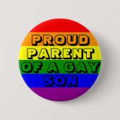 Badge Rond 5 Cm Fier parent d'un fils gay (Devant)