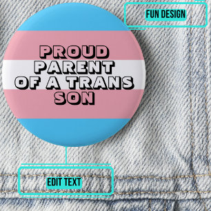 Badge Rond 5 Cm Fier parent d'un fils trans