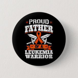 Badge Rond 5 Cm Fier Père D'Une Leucémie Guerrier Papa Sensibilisa