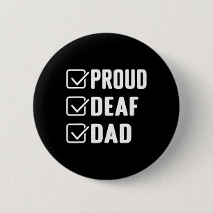 Badge Rond 5 Cm Fier père sourd ASL geste de la main conscience so