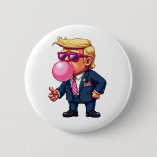 Badge Rond 5 Cm Fier Pixel Trump Président Jour d'inauguration Mag