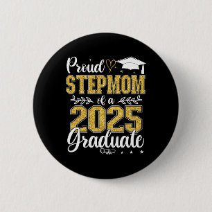 Badge Rond 5 Cm Fier Stepmamie D'Un Cl De 2025 Gradué Senior Gradu