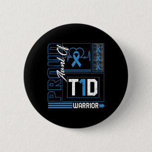 Badge Rond 5 Cm Fier Tante De T1D Guerrier Des Lauréats Du Diabète