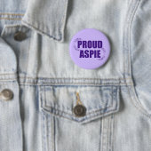 Badge Rond 5 Cm Fière Aspie Joli Syndrome d'Asperger Violet (En situation)