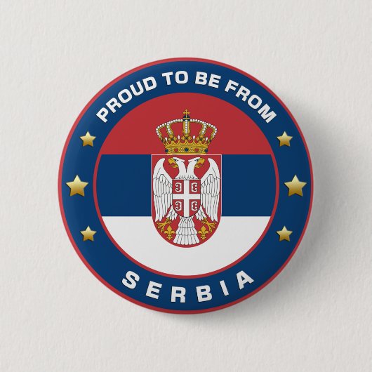Badge Rond 5 Cm Fière D'Être De Serbie (Devant)