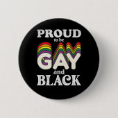 Badge Rond 5 Cm Fière D'Être Gay Et Noir De Fierté LGBT (Devant)