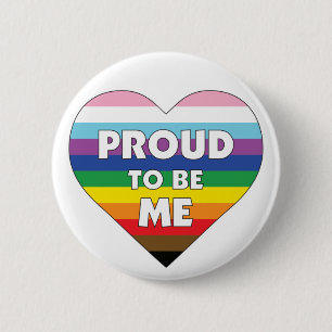Badge Rond 5 Cm Fière d'être moi - Progrès inclusif Fierté Coeur