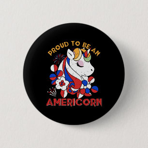 Badge Rond 5 Cm Fière D'Être Une Américaine Fête De L'Indépendance