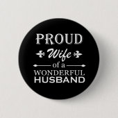 Badge Rond 5 Cm fière épouse d'un merveilleux mari (Devant)