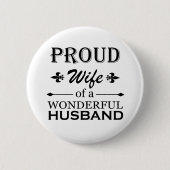 Badge Rond 5 Cm fière épouse d'un merveilleux mari (Devant)