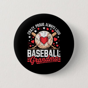 Badge Rond 5 Cm Fière Grand-mère de baseball toujours bruyante Mèr