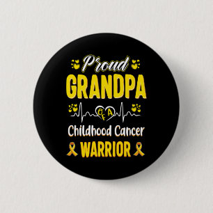 Badge Rond 5 Cm fière Grand-père Cancer de l'enfance guerrière sen