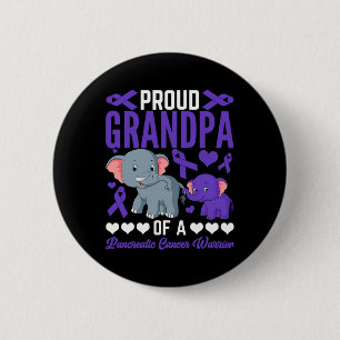 Badge Rond 5 Cm Fière Grand-Père D'Un Cancer Pancréatique Elephant