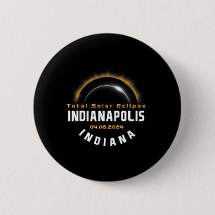 Badge Rond 5 Cm Fière Indianapolis Indiana Total Solar Eclipse 202