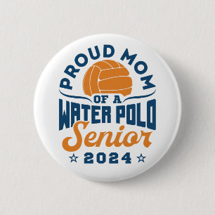 Badge Rond 5 Cm Fière maman d'un Polo Eau Senior 2024